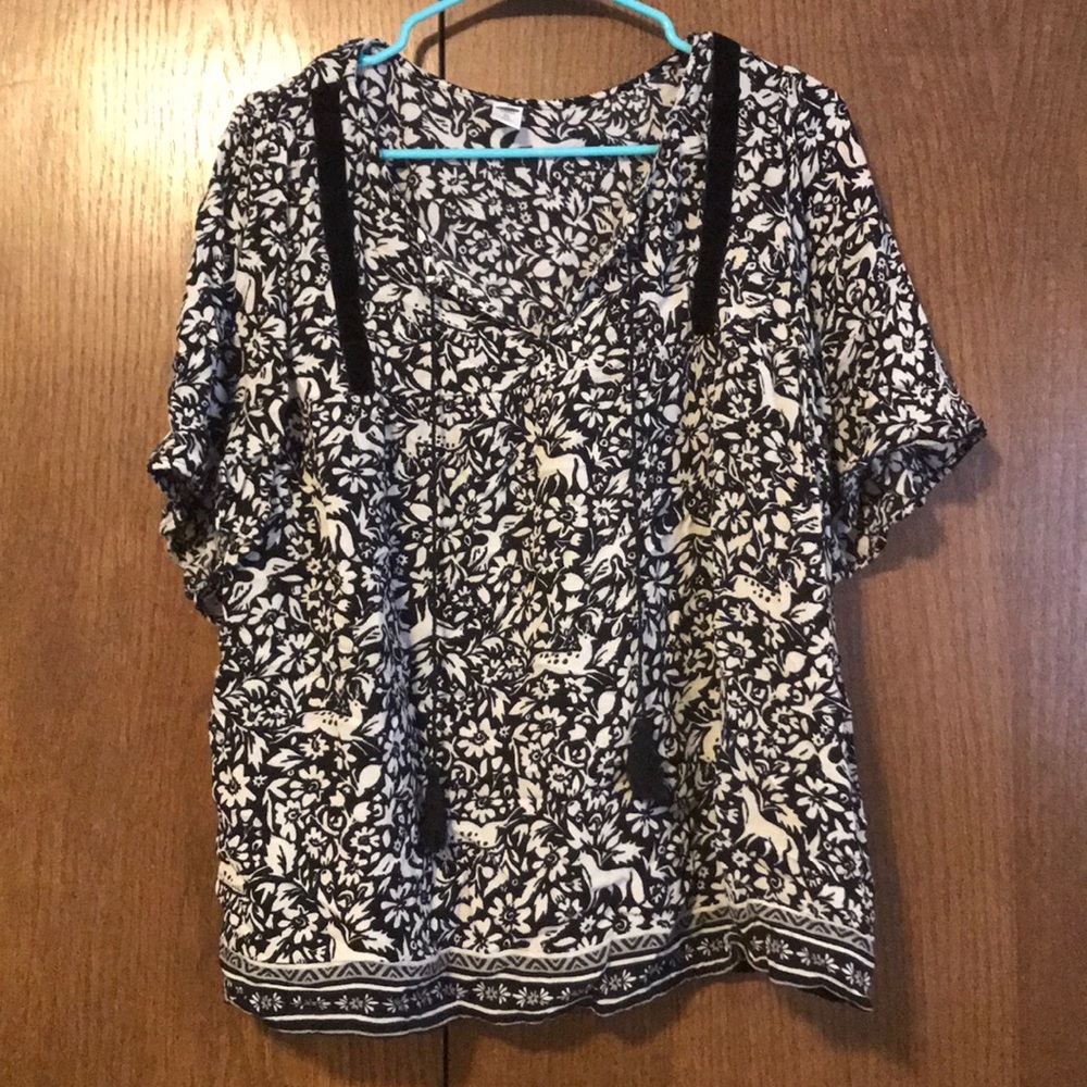 Black & White blouse